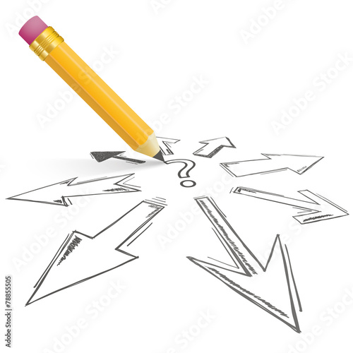 Question Arrows All Directions Pencil