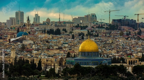 Dome of the Rock as viewed from the Mount of Olives. View of the photo