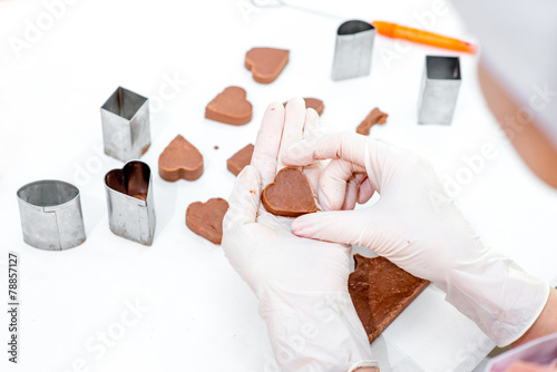 Making chocolate candy photo