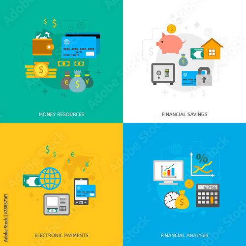 Wallpaper Mural Set of finance and money icons. Torontodigital.ca