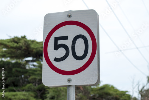 Sign Post 50 speed limit