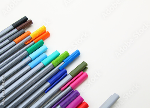 Colored Marker Pens. Isolated on white