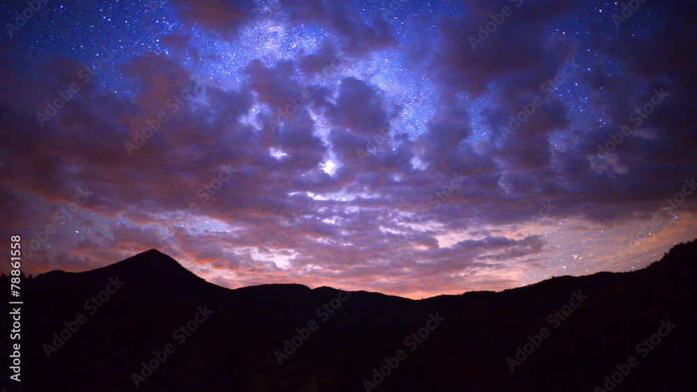 Time Lapse Pan of Mountain Range at Night Time Lapse Pan of Mountain Range at Night
