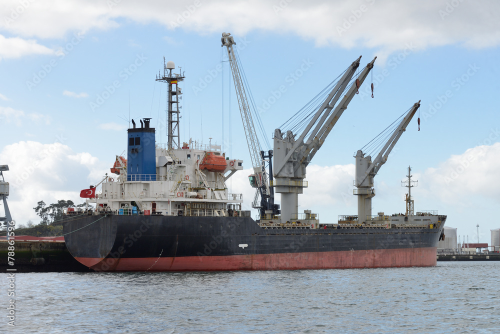 cargo tanker in port