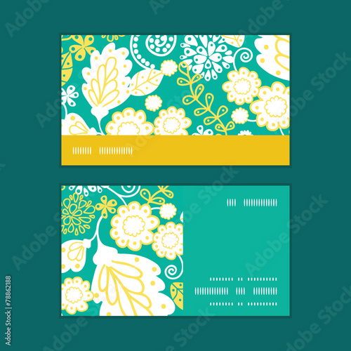 Vector emerald flowerals horizontal stripe frame pattern