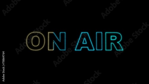 Set of 10 ON AIR text LEDS reveals with alpha channel