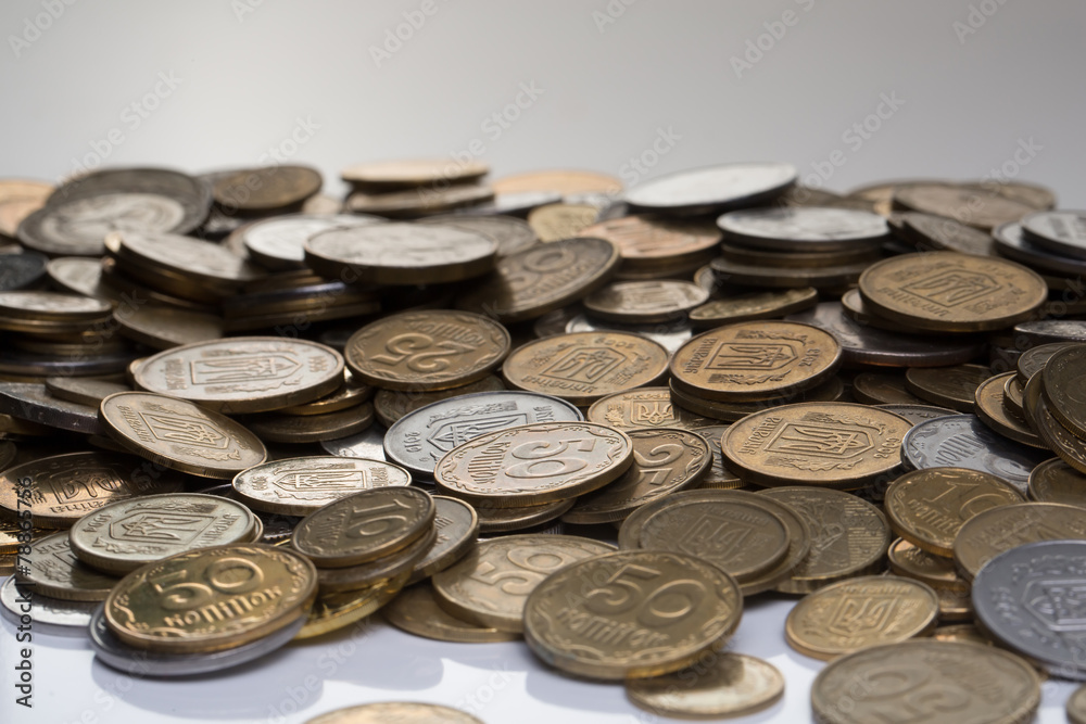 Pile of coins isolated on white background Pile of coins isolated on white background