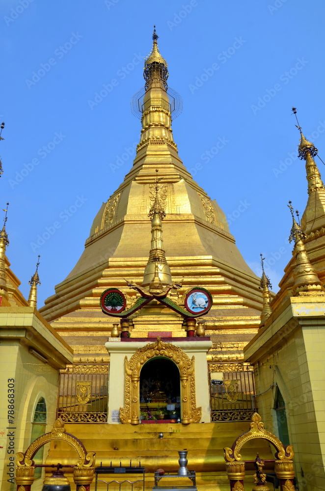 Buddhist stupa Sule Paya in Yangon, Myanmar