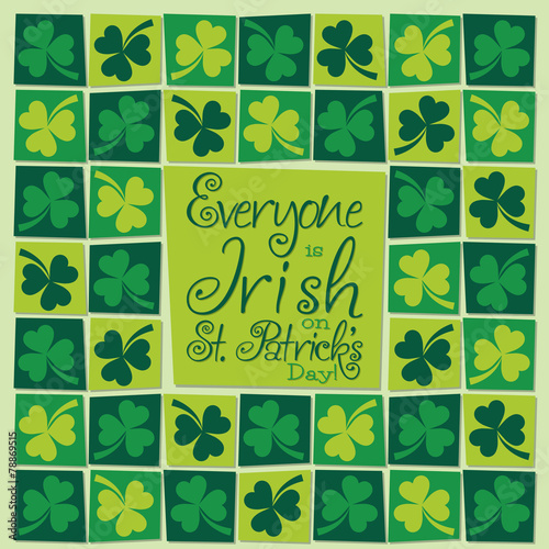 Mosaic funky St. Patrick's Day card in vector format.
