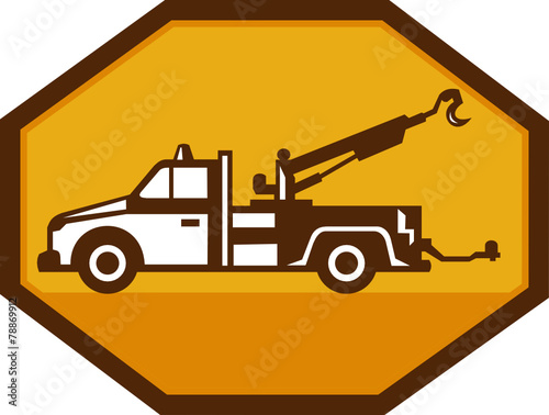 Vintage Tow Wrecker Truck Retro