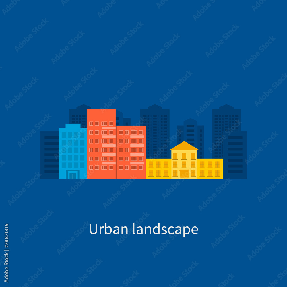 Flat design modern vector illustration icons set of urban