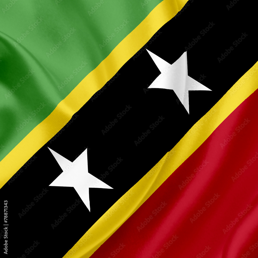 Saint Kitts and Nevis waving flag Saint Kitts and Nevis waving flag