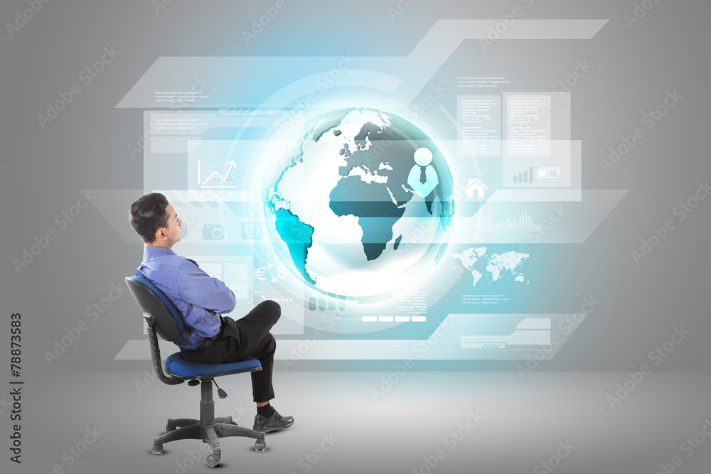 businessman looking for modern digital technology