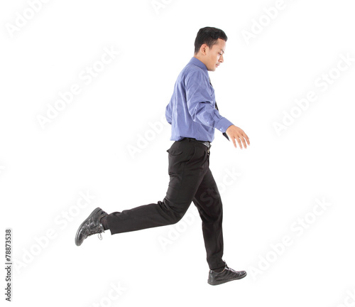 attractive of businessman jumping