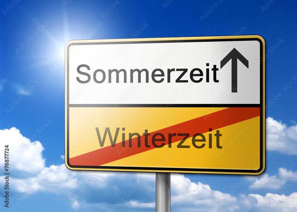 Sommerzeit Winterzeit Schild Wechsel Zeitumstellung Sommerzeit Winterzeit Schild Wechsel Zeitumstellung
