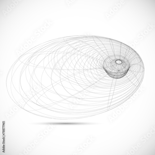 black hole magnetic field sketch icon template vector