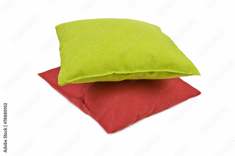 Stack of three cushions or pillows isolated on white background Stack of three cushions or pillows isolated on white background