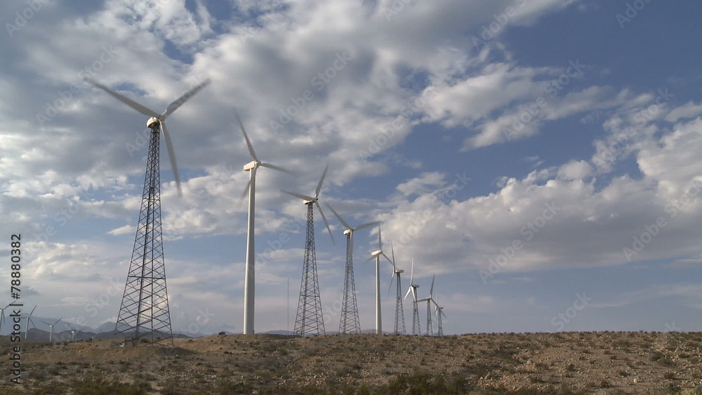 Power Windmills in the California Desert at Sunset Power Windmills in the California Desert at Sunset