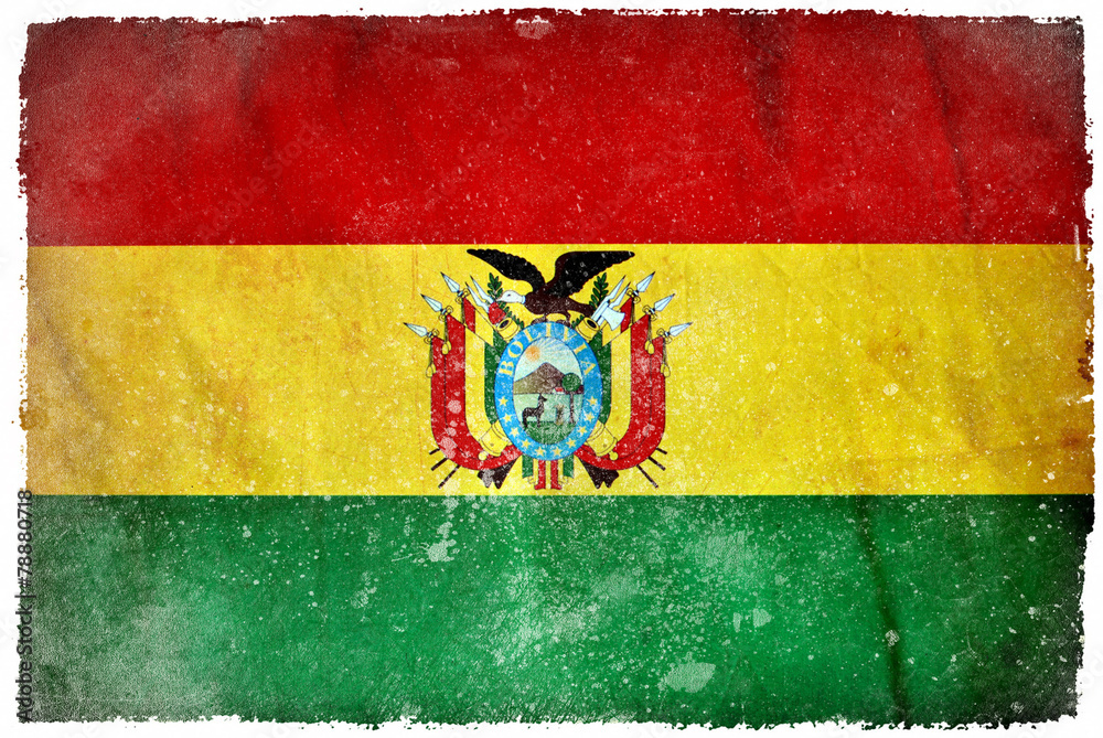 Bolivia grunge flag