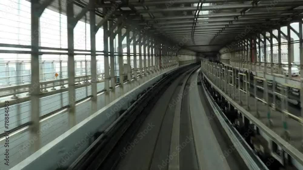 Time Lapse POV of the Tokyo Monorail System with Skyline -  Tokyo Japan