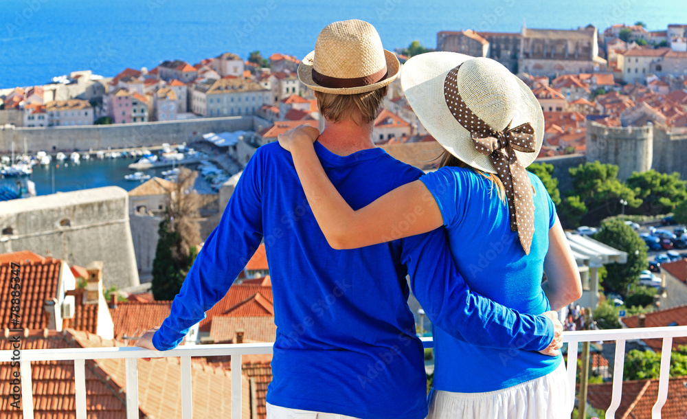 Obraz premium happy couple on summer vacation in Croatia