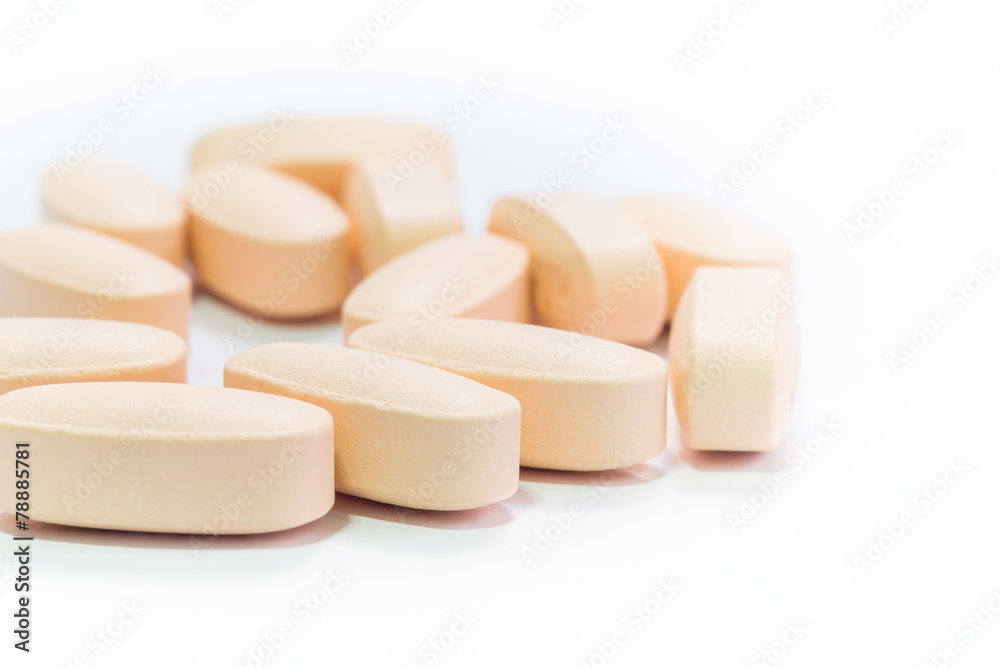 Medical pill tablet isolated on white background Medical pill tablet isolated on white background
