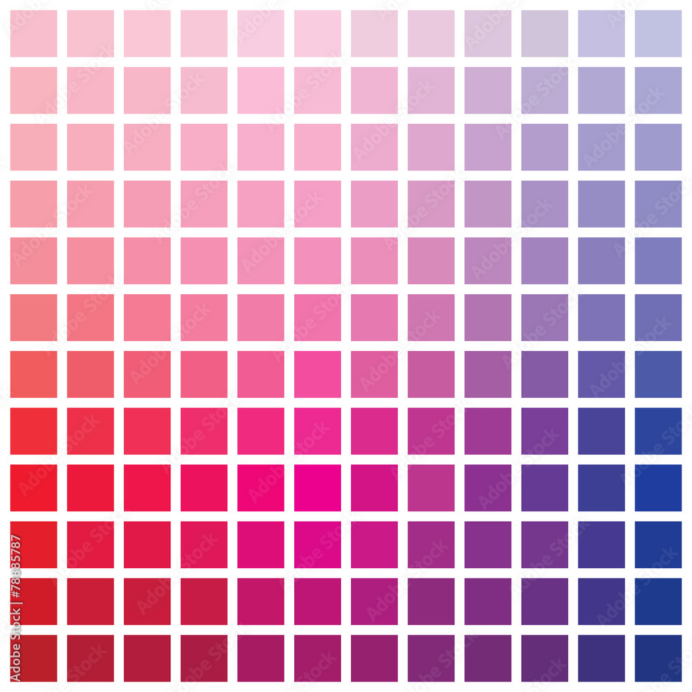 Colorful series of squares or pixels in various colors