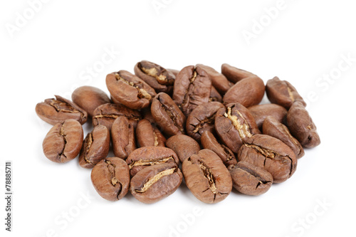 premium coffee beans isolated on white background