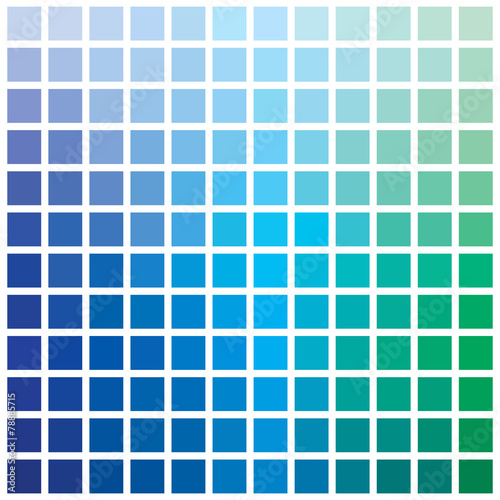 Colorful series of squares or pixels in various colors