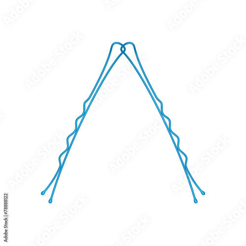 Two connected hair clips in blue design