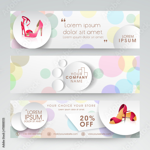 Sale website header or banner for women's footwear.