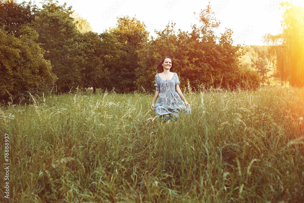 Beauty romantic woman outdoors Beauty romantic woman outdoors