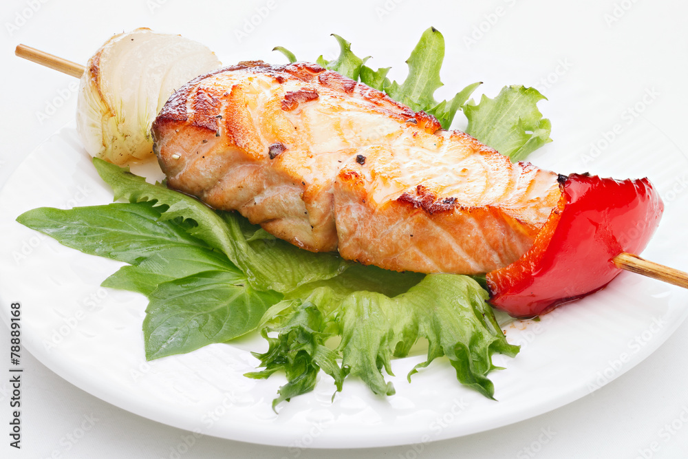 Salmon kebab Salmon kebab