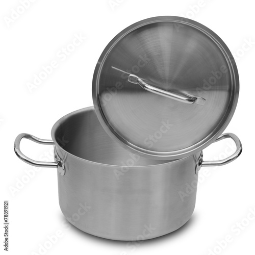 Stainless steel pot.