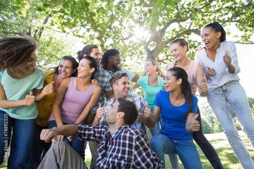 Happy friends in the park