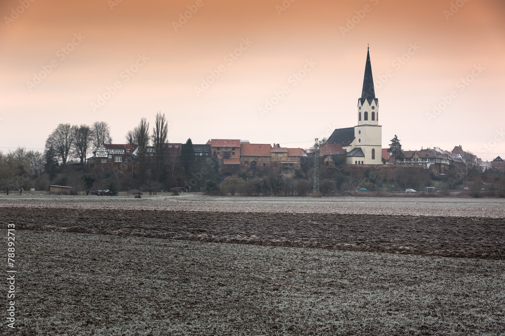 Rural landscape at a frosty morning, Pfalz, Jockgrim, Germany Rural landscape at a frosty morning, Pfalz, Jockgrim, Germany