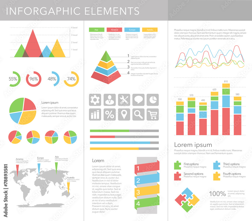 Infographics elements vector set