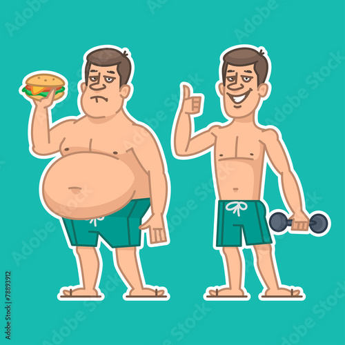 Thick and thin man characters