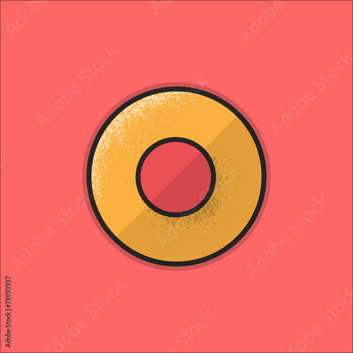 Flat Stroke Shield Icon - Vector Illustration