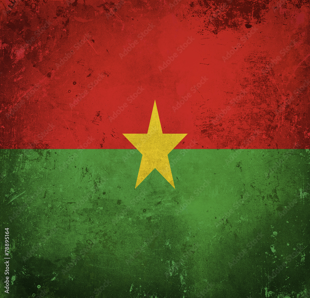 Grunge flag of Burkina Faso