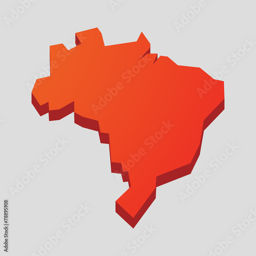 Red Brazil map