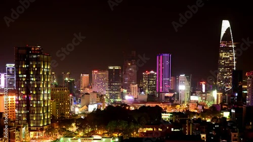 Wallpaper Mural Time Lapse of Ho Chi Minh City at Night (Saigon)  Torontodigital.ca
