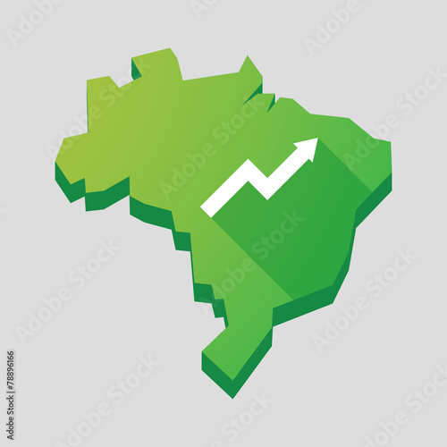 Green Brazil map with a graph
