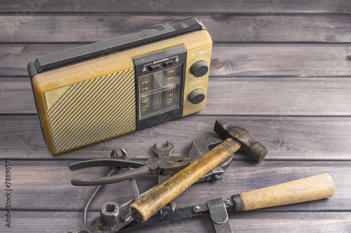 old radio receiver old tools photo