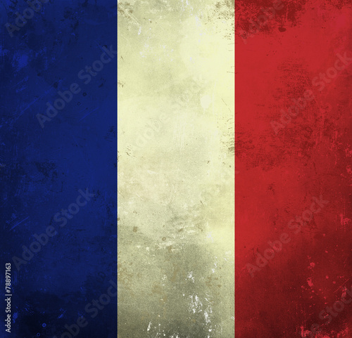 Grunge flag of France