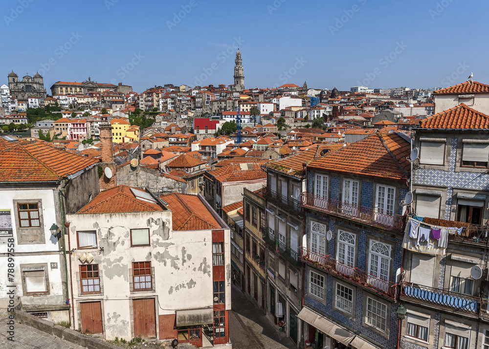 Portugal, Porto . View of the living quarters of the old city