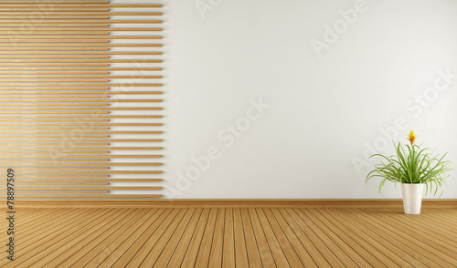 Empty  white room