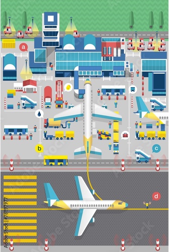 Vector background with airport