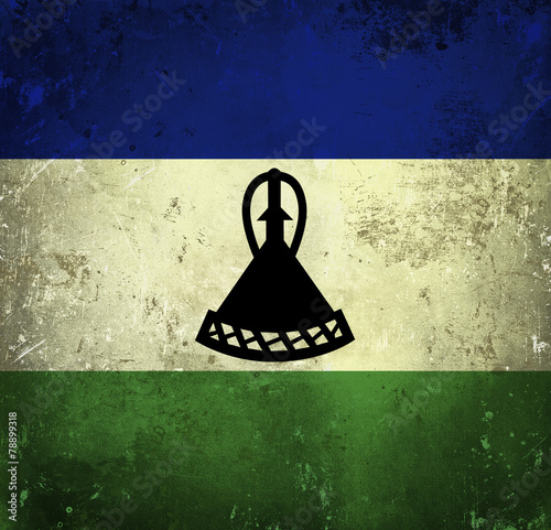 Grunge flag of Lesotho