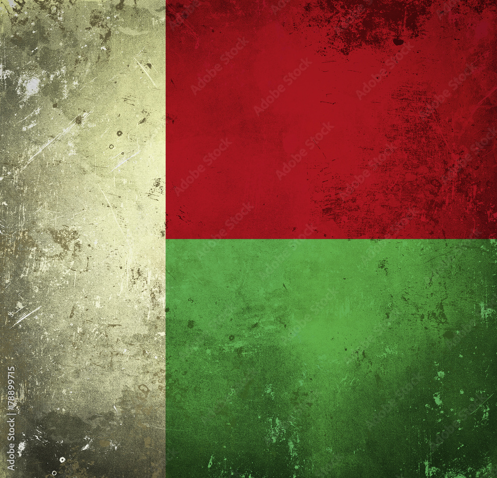 Grunge flag of Madagascar
